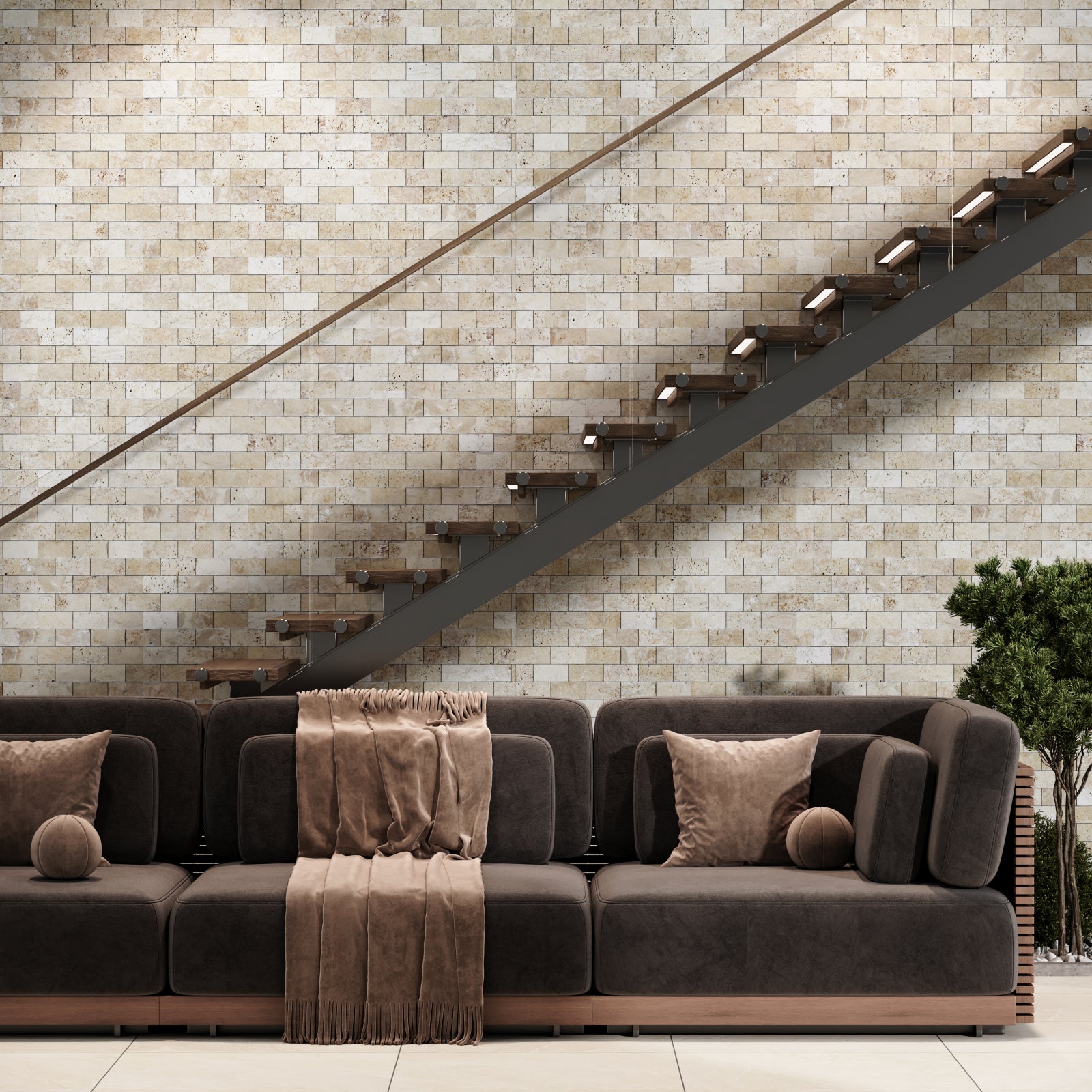 Brick 3D Beige - 30.5x30.5